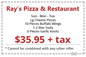 Buy one large pizza get 2nd for 4.95