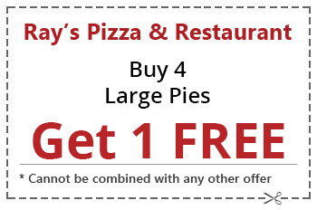 Buy 4 large pies, get 1 free
